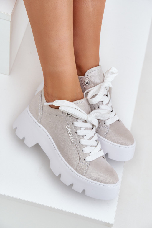 Zapatillas modelo zapatos. zapatillas con una plataforma CheBello 4632 color plata Zapatillas modelo zapatos. zapatillas con una plataforma CheBello 4632 color plata
