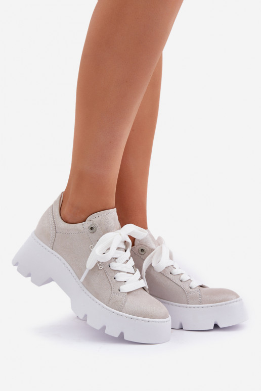 Zapatillas modelo zapatos. zapatillas con una plataforma CheBello 4632 color plata Zapatillas modelo zapatos. zapatillas con una plataforma CheBello 4632 color plata