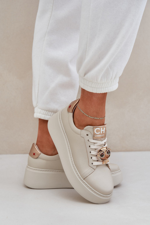 Femenino Piel Zapatillas modelo zapatos. CheBello 4411 color marfil Femenino Piel Zapatillas modelo zapatos. CheBello 4411 color marfil