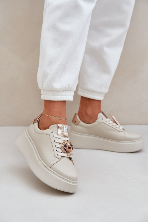 Femenino Piel Zapatillas modelo zapatos. CheBello 4411 color marfil Femenino Piel Zapatillas modelo zapatos. CheBello 4411 color marfil