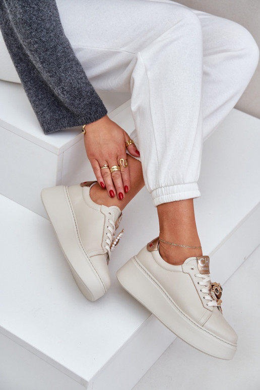 Femenino Piel Zapatillas modelo zapatos. CheBello 4411 color marfil Femenino Piel Zapatillas modelo zapatos. CheBello 4411 color marfil