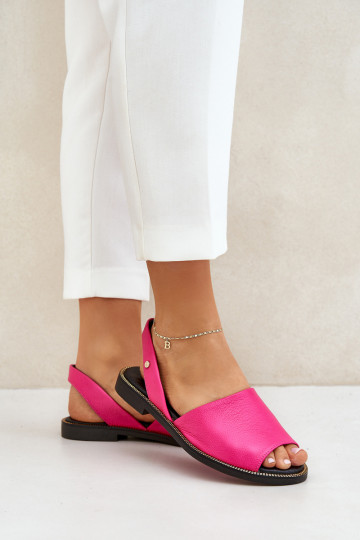 Zapatillas de cuero deslizables Zazoo 40327 color rosa