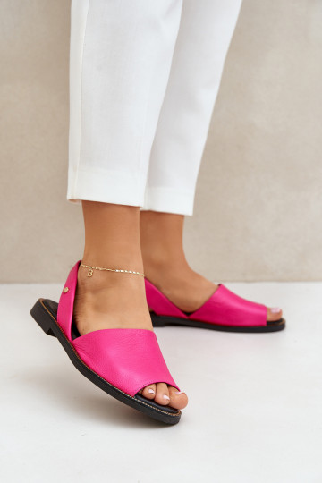 Zapatillas de cuero deslizables Zazoo 40327 color rosa 2