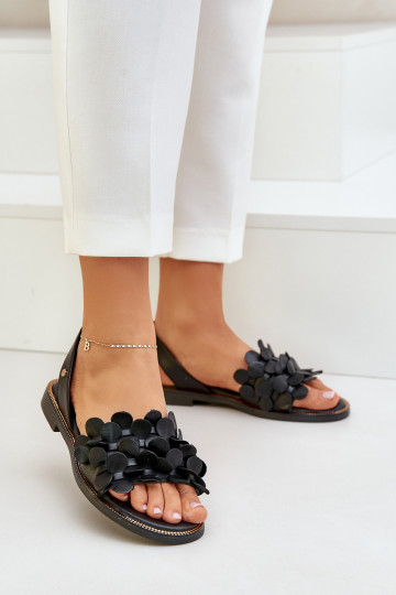 Sandalias de mujer con tacones anchos Zazoo 40425 de color negro
