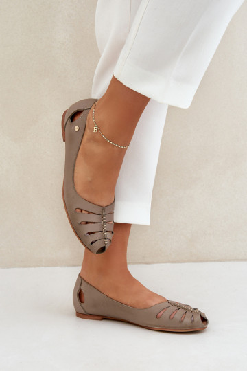 Zazoo 10009 Bailarinas cómodas de piel natural. Femenino beige