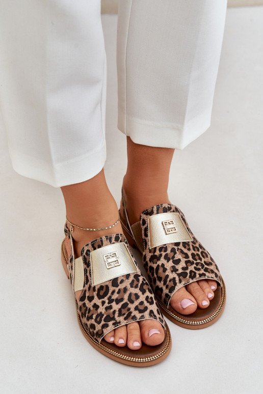 Zazoo 40385 Femenino Sandalias de mujer con estampados de piel de leopardo color marrón Zazoo 40385 Femenino Sandalias de mujer con estampados de piel de leopardo color marrón