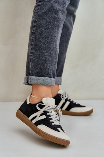 Zazoo N1068 Piel Bajo Zapatillas modelo zapatos. Femenino de color negro