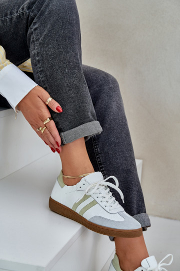 Zapatos deportivos de piel bajos para mujer Zazoo N1068 color blanco