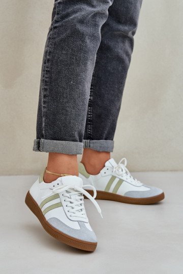 Zapatos deportivos de piel bajos para mujer Zazoo N1068 color blanco 2
