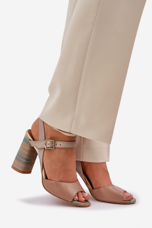 Piel Estilo elegante sandalias con tacones Laura Messi 2136 beige Piel Estilo elegante sandalias con tacones Laura Messi 2136 beige