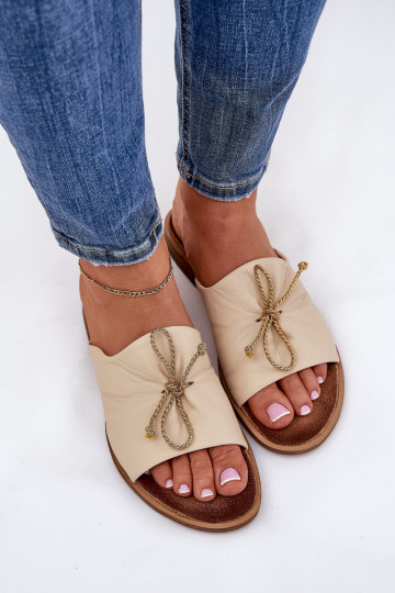 Zazoo 2659 Zapatillas de cuero Femenino beige 2