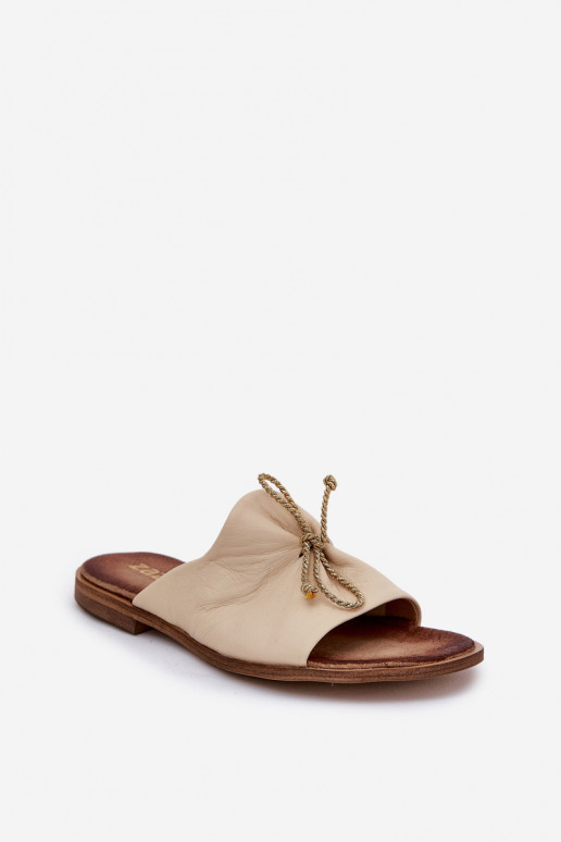 Zazoo 2659 Zapatillas de cuero Femenino beige Zazoo 2659 Zapatillas de cuero Femenino beige