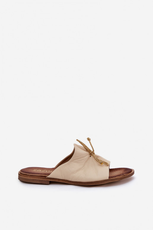 Zazoo 2659 Zapatillas de cuero Femenino beige Zazoo 2659 Zapatillas de cuero Femenino beige