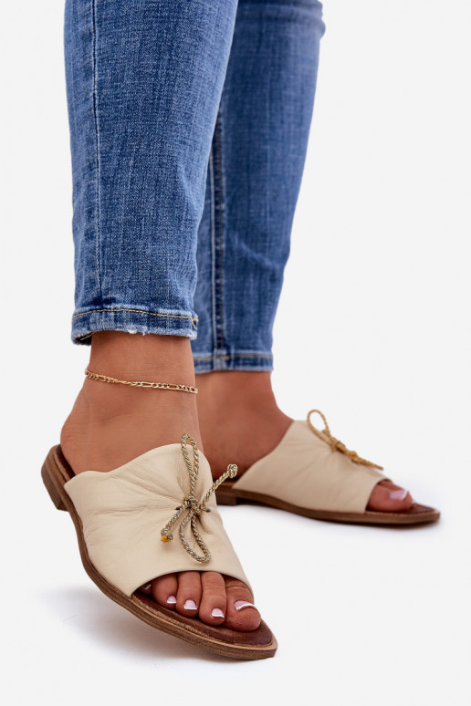 Zazoo 2659 Zapatillas de cuero Femenino beige Zazoo 2659 Zapatillas de cuero Femenino beige