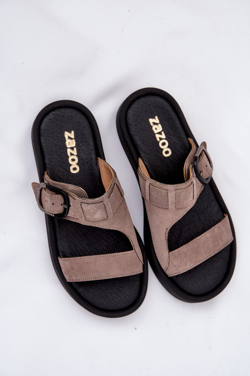 Zapatillas de ante para mujer. con una plataforma Zazoo 3024 color marrón Zapatillas de ante para mujer. con una plataforma Zazoo 3024 color marrón