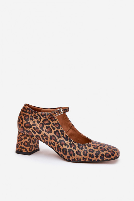 Piel Zapatos con tacones con estampados de piel de leopardo Laura Messi 2936 color marrón Piel Zapatos con tacones con estampados de piel de leopardo Laura Messi 2936 color marrón