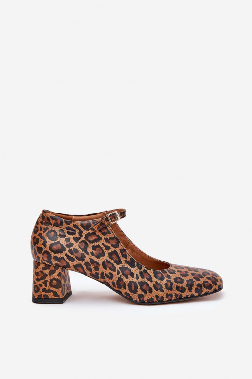 Piel Zapatos con tacones con estampados de piel de leopardo Laura Messi 2936 color marrón Piel Zapatos con tacones con estampados de piel de leopardo Laura Messi 2936 color marrón