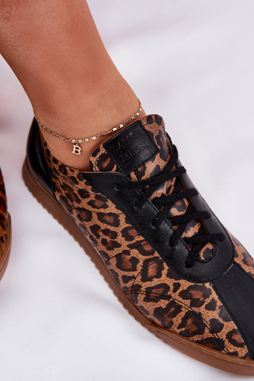 Piel zapatillas Femenino con estampados de piel de leopardo Laura Messi 2935 color marrón Piel zapatillas Femenino con estampados de piel de leopardo Laura Messi 2935 color marrón
