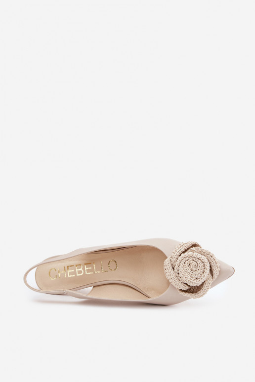 Piel Estilo elegante Zapatos con tacones finos CheBello 4666 beige Piel Estilo elegante Zapatos con tacones finos CheBello 4666 beige