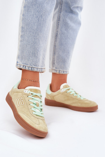 Zapatillas deportivas de gamuza "Sneakers" D.Franklin DFSH387005 color lima 2