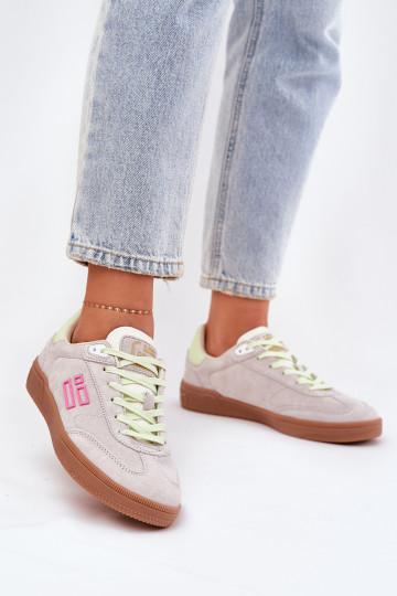 Zapatillas deportivas de gamuza "Sneakers" D.Franklin DFSH387005 color blanco claro