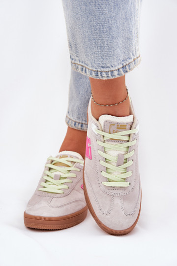 Zapatillas deportivas de gamuza "Sneakers" D.Franklin DFSH387005 color blanco claro 2