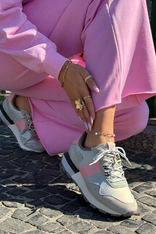 de gamuza Zapatillas modelo zapatos. Femenino Big Star RR274243 HI-POLY SYSTEM gris-color rosa de gamuza Zapatillas modelo zapatos. Femenino Big Star RR274243 HI-POLY SYSTEM gris-color rosa