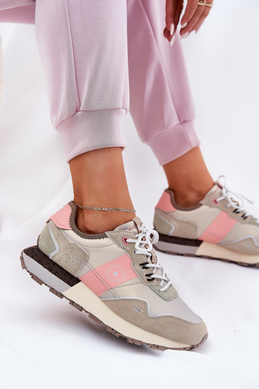 de gamuza Zapatillas modelo zapatos. Femenino Big Star RR274243 HI-POLY SYSTEM gris-color rosa de gamuza Zapatillas modelo zapatos. Femenino Big Star RR274243 HI-POLY SYSTEM gris-color rosa