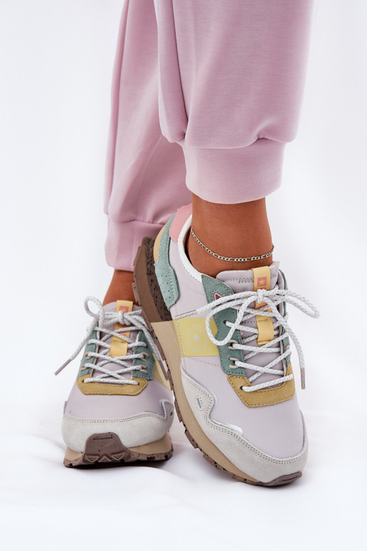 de gamuza Zapatillas modelo zapatos. Femenino Big Star RR274244 HI-POLY SYSTEM gris-color amarillo de gamuza Zapatillas modelo zapatos. Femenino Big Star RR274244 HI-POLY SYSTEM gris-color amarillo