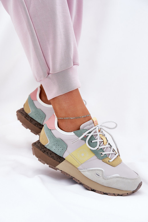 de gamuza Zapatillas modelo zapatos. Femenino Big Star RR274244 HI-POLY SYSTEM gris-color amarillo de gamuza Zapatillas modelo zapatos. Femenino Big Star RR274244 HI-POLY SYSTEM gris-color amarillo