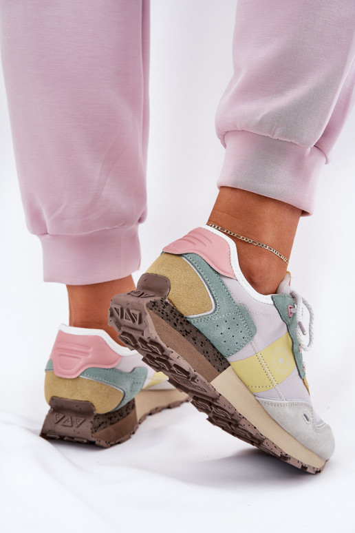 de gamuza Zapatillas modelo zapatos. Femenino Big Star RR274244 HI-POLY SYSTEM gris-color amarillo de gamuza Zapatillas modelo zapatos. Femenino Big Star RR274244 HI-POLY SYSTEM gris-color amarillo