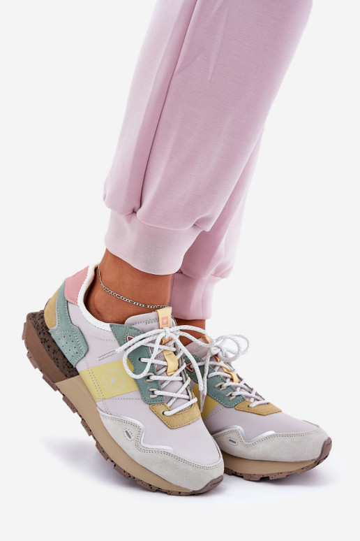 de gamuza Zapatillas modelo zapatos. Femenino Big Star RR274244 HI-POLY SYSTEM gris-color amarillo de gamuza Zapatillas modelo zapatos. Femenino Big Star RR274244 HI-POLY SYSTEM gris-color amarillo