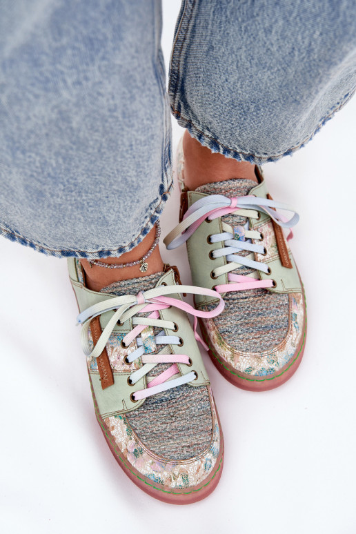 Piel zapatos Femenino Tiene queciejka 06791-09 verde claro Piel zapatos Femenino Tiene queciejka 06791-09 verde claro