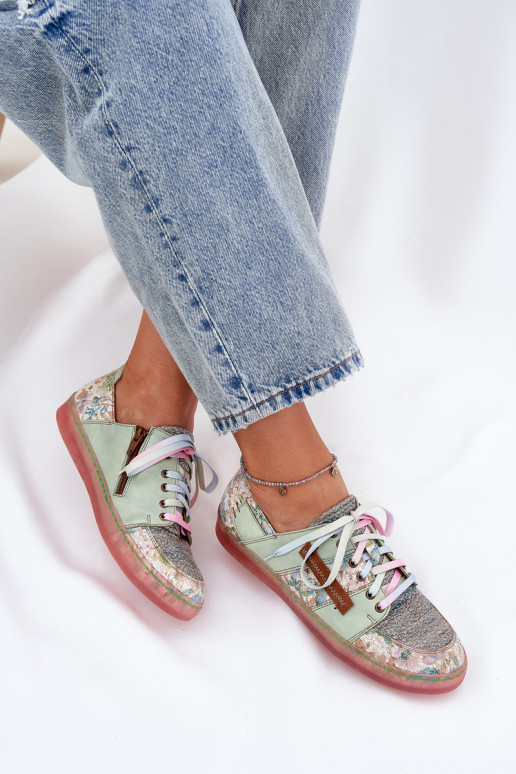 Piel zapatos Femenino Tiene queciejka 06791-09 verde claro Piel zapatos Femenino Tiene queciejka 06791-09 verde claro