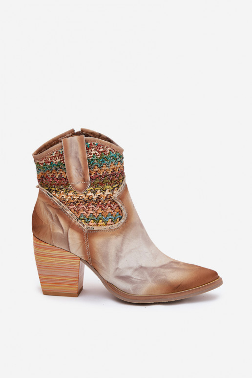 Piel botas estilo vaquero con tacones para decorar Plecionką Tiene queciejka 06810-29 Colores diferentes Piel botas estilo vaquero con tacones para decorar Plecionką Tiene queciejka 06810-29 Colores diferentes