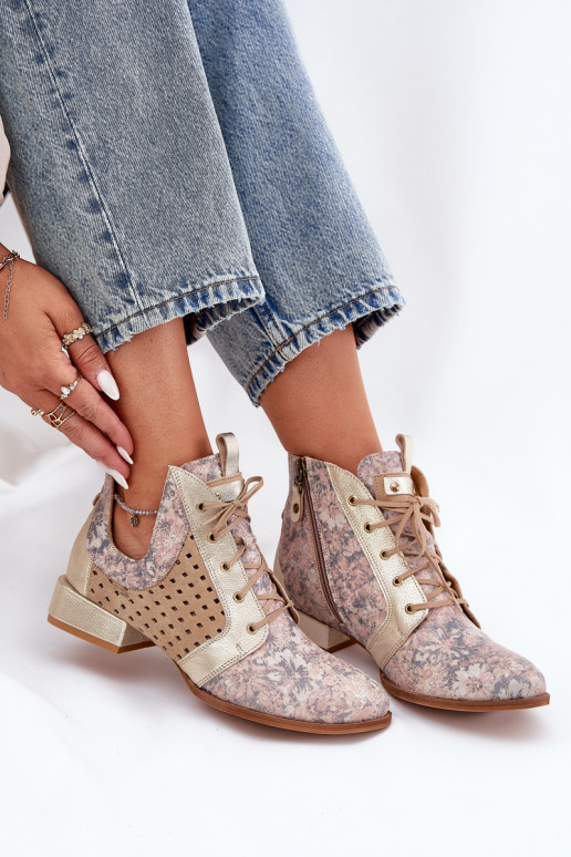 Piel Botas Calzado Tiene queciejka 05541-04 beige-color dorado Piel Botas Calzado Tiene queciejka 05541-04 beige-color dorado