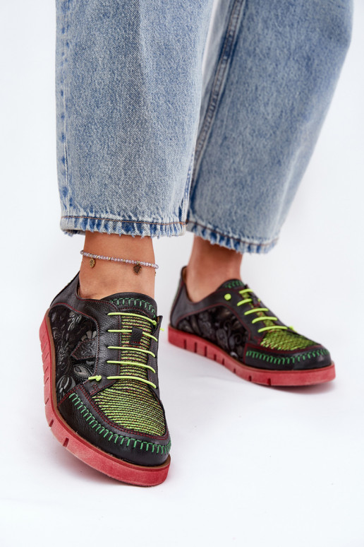 Piel zapatos Femenino Estampado Tiene queciejka 06784-20 de color negro Piel zapatos Femenino Estampado Tiene queciejka 06784-20 de color negro