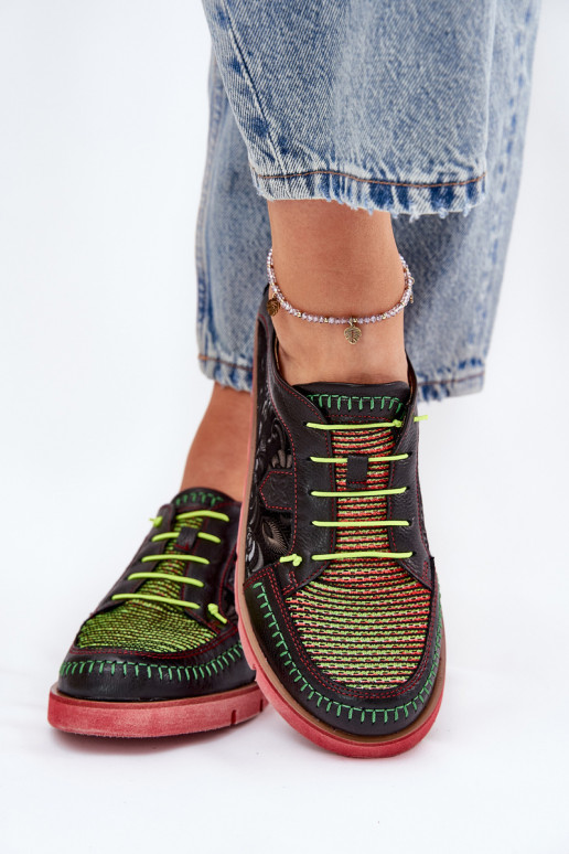 Piel zapatos Femenino Estampado Tiene queciejka 06784-20 de color negro Piel zapatos Femenino Estampado Tiene queciejka 06784-20 de color negro