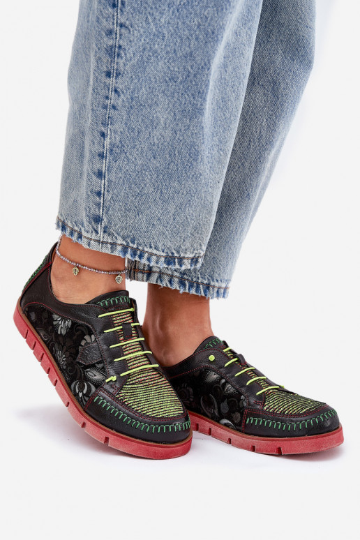 Piel zapatos Femenino Estampado Tiene queciejka 06784-20 de color negro Piel zapatos Femenino Estampado Tiene queciejka 06784-20 de color negro