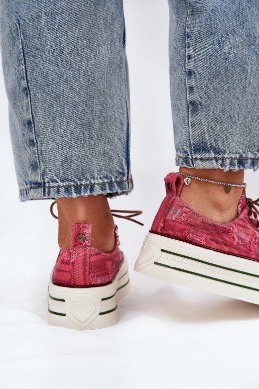 Zapatos de ocio con una plataforma GOE RR2N4104 color rojo