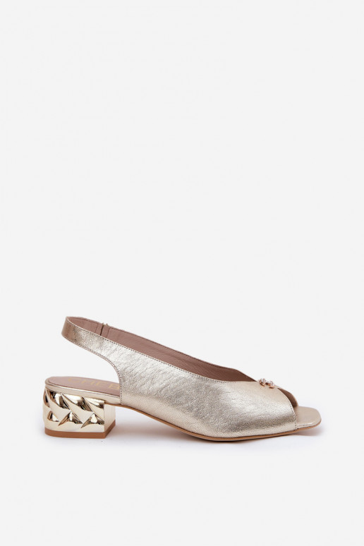 Piel Estilo elegante Sandalias de mujer CheBello 4724 color dorado