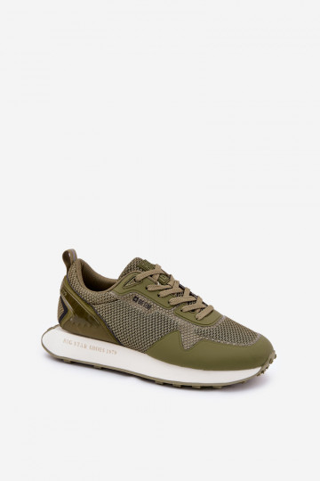 Zapatos deportivos de estilo masculino con plataforma Big Star RR174360 Hi-Poly System color caqui