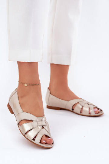 Sandalias abiertas tipo bailarinas Tai turiciejka 06908-25/001-1 color dorado con efecto desgastado 2