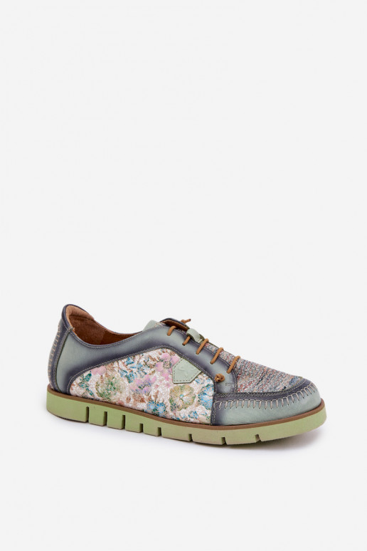 Piel zapatos Femenino Estampado Tiene queciejka 06784-09 color verde Piel zapatos Femenino Estampado Tiene queciejka 06784-09 color verde