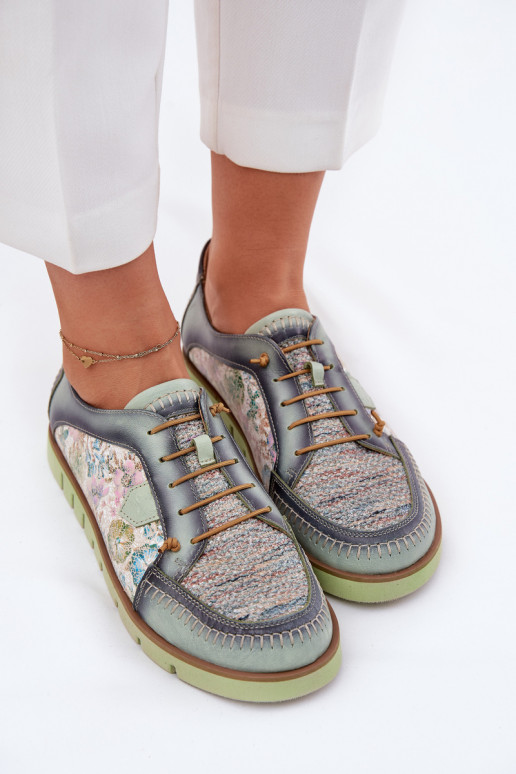 Piel zapatos Femenino Estampado Tiene queciejka 06784-09 color verde Piel zapatos Femenino Estampado Tiene queciejka 06784-09 color verde