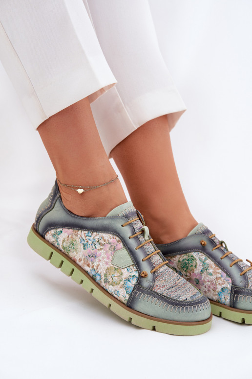 Piel zapatos Femenino Estampado Tiene queciejka 06784-09 color verde Piel zapatos Femenino Estampado Tiene queciejka 06784-09 color verde