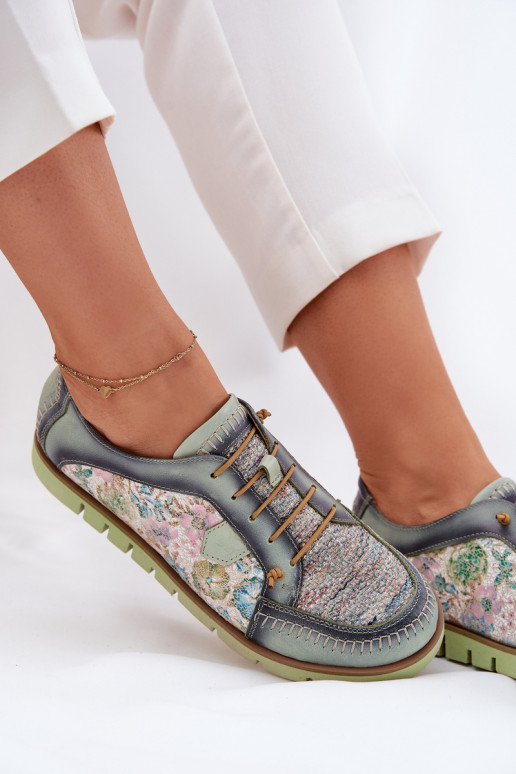 Piel zapatos Femenino Estampado Tiene queciejka 06784-09 color verde Piel zapatos Femenino Estampado Tiene queciejka 06784-09 color verde