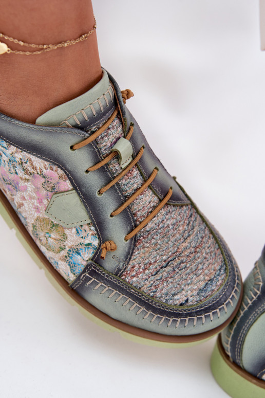 Piel zapatos Femenino Estampado Tiene queciejka 06784-09 color verde Piel zapatos Femenino Estampado Tiene queciejka 06784-09 color verde