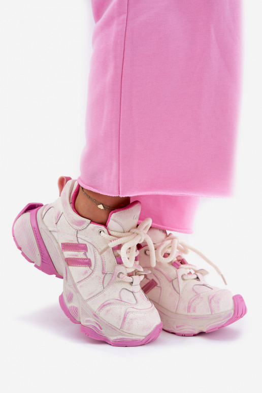 Piel Zapatillas modelo zapatos. Femenino GOE RR2N4038 color rosa