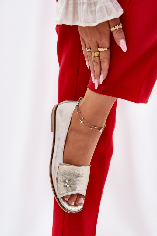 Piel Estilo elegante bailarinasOdkrytymi Palcami Zazoo 1865 color dorado Przecierany Piel Estilo elegante bailarinasOdkrytymi Palcami Zazoo 1865 color dorado Przecierany